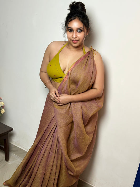 Olivia Dual Tone Linen Saree