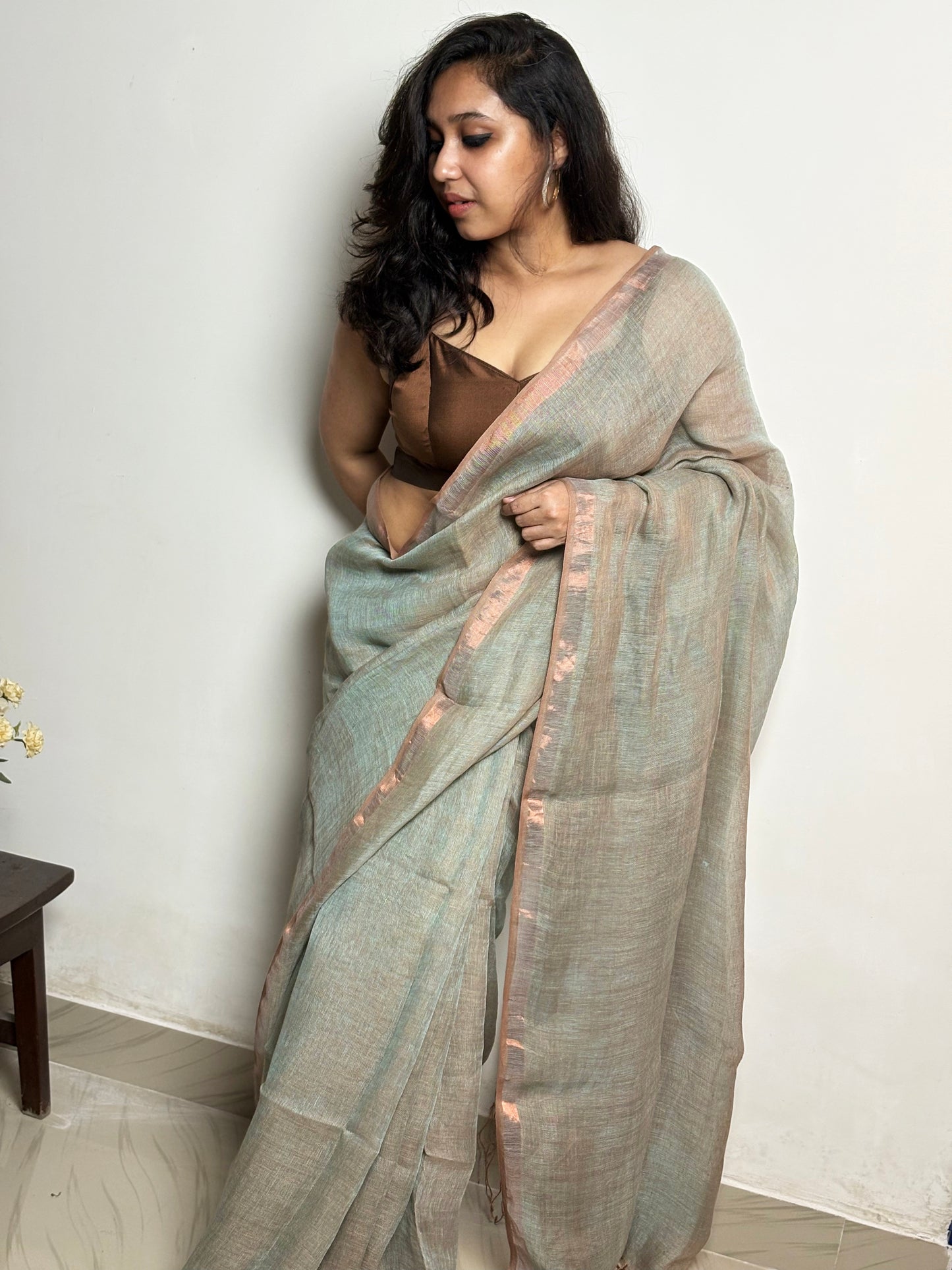 Juliet Dual Tone Linen Saree