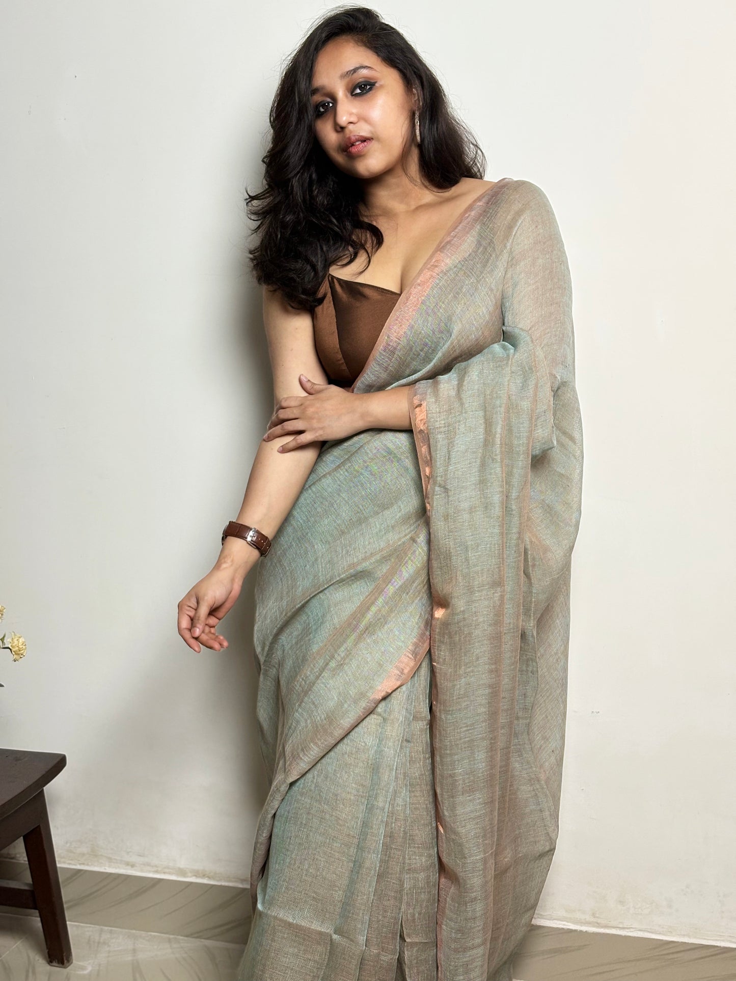 Juliet Dual Tone Linen Saree