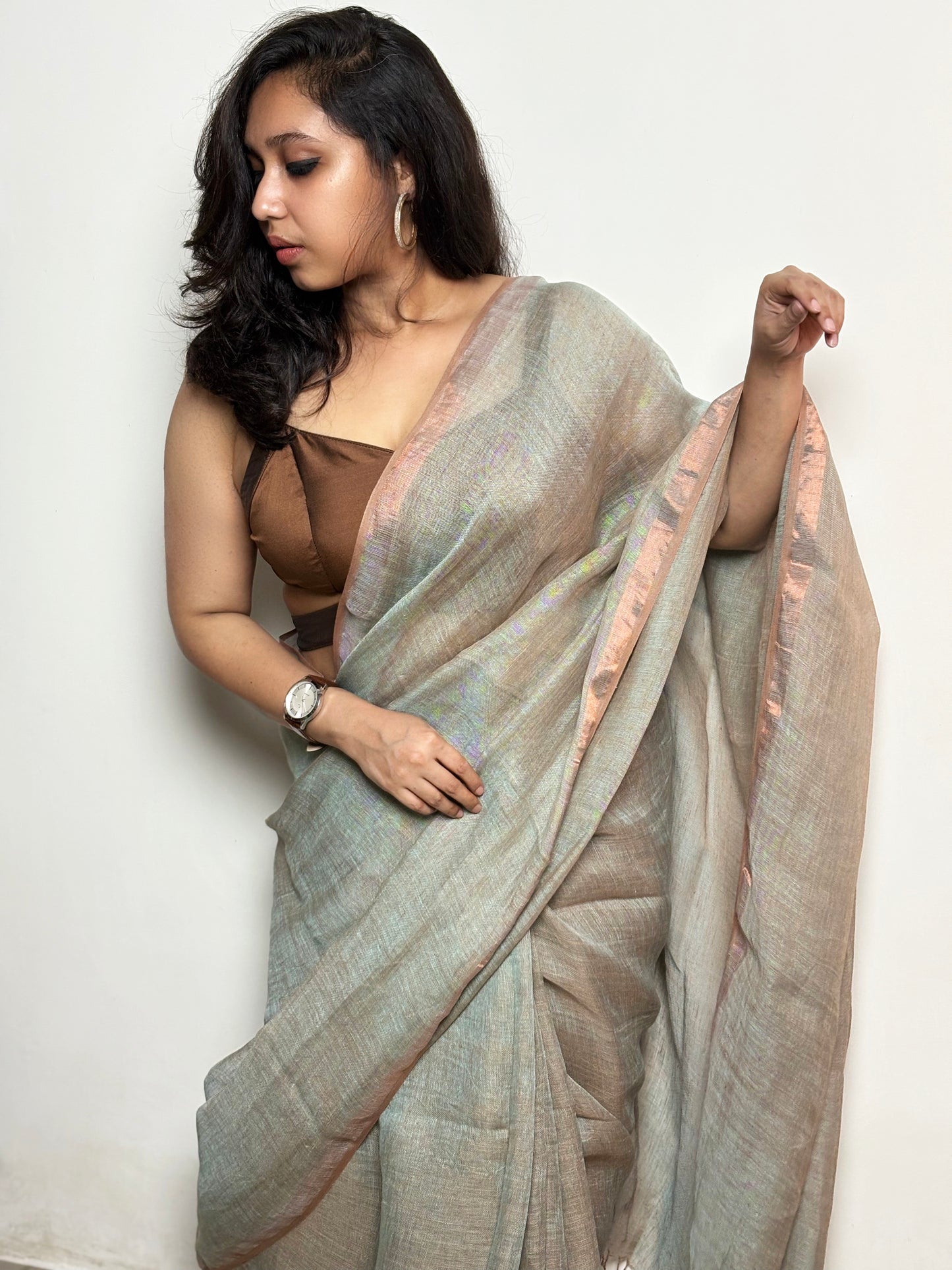 Juliet Dual Tone Linen Saree