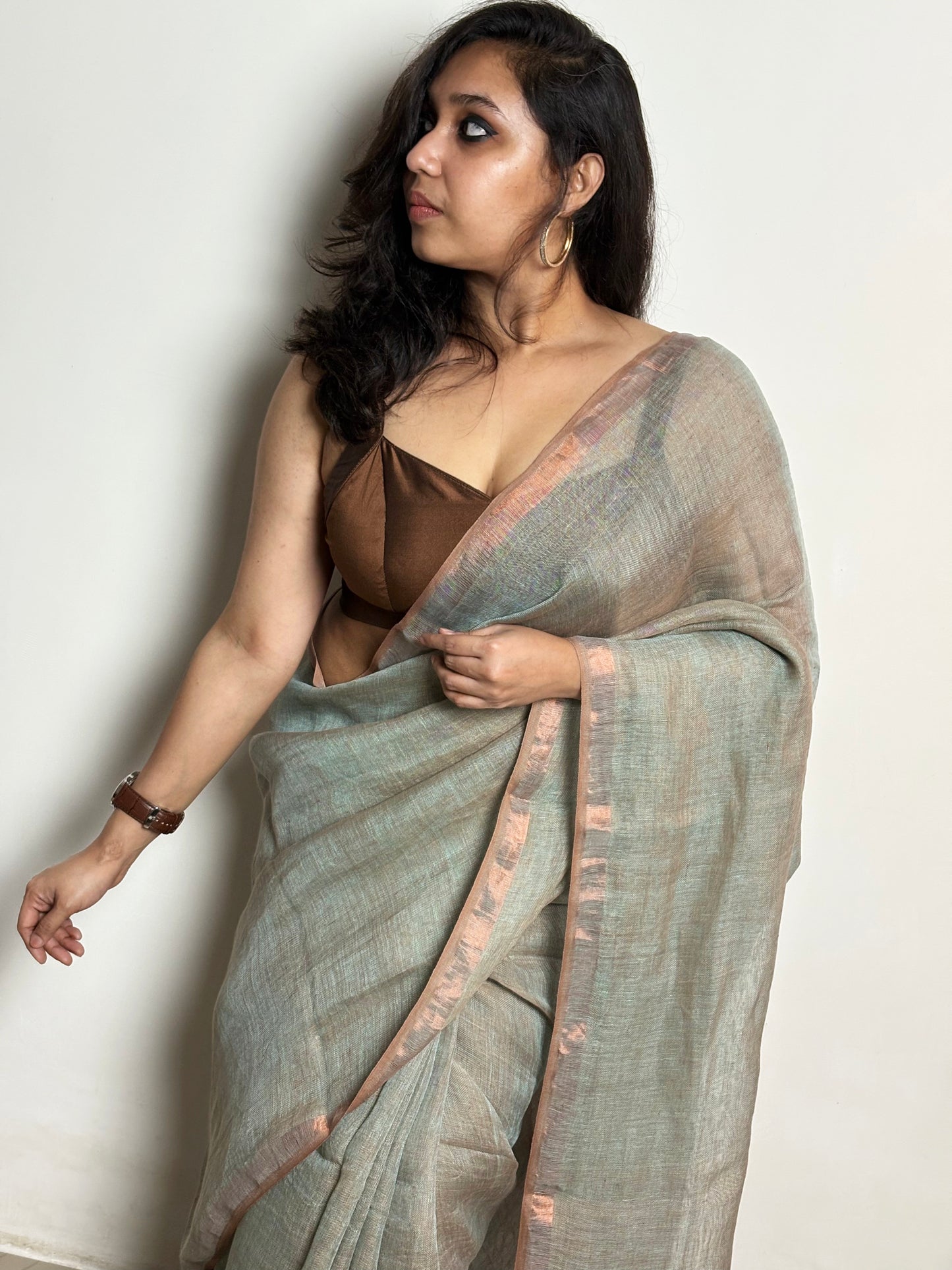 Juliet Dual Tone Linen Saree