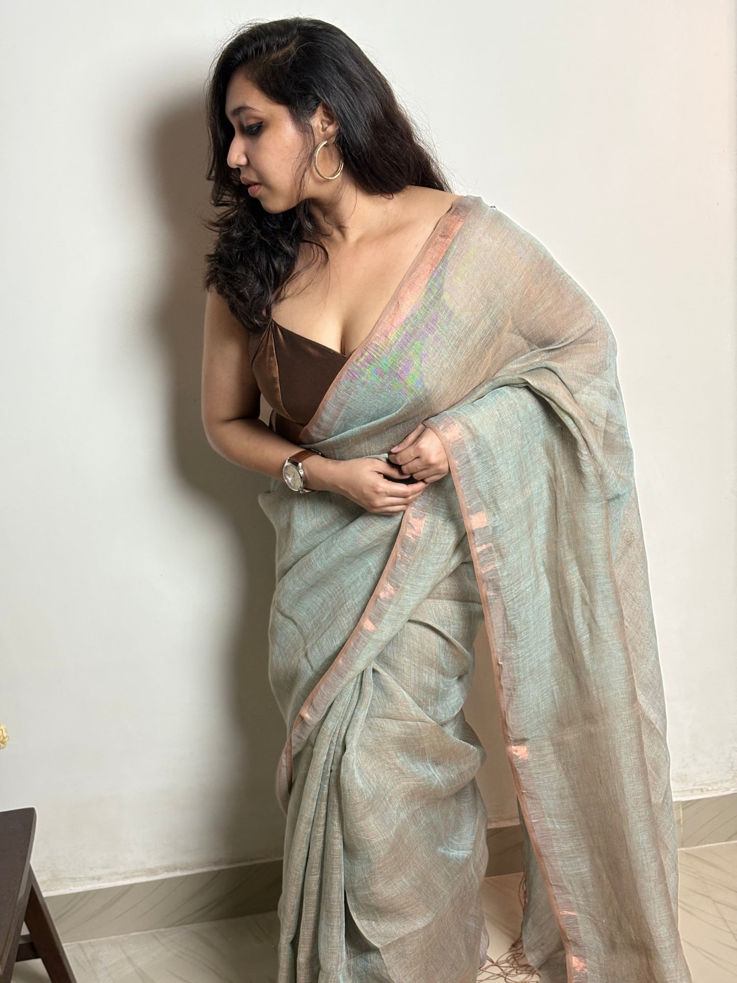 Juliet Dual Tone Linen Saree