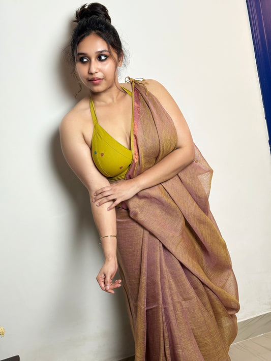 Olivia Dual Tone Linen Saree
