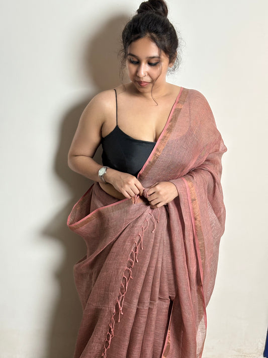 Lady Macbeth Dual Tone Linen Saree